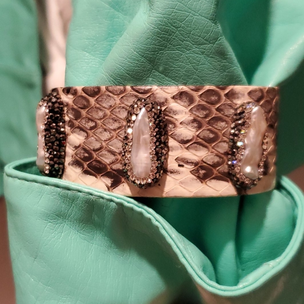 Snakeskin Pearl Bracelet